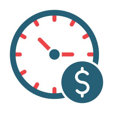 Zaman Para Vektörü Kabartması Kişisel ve Ticari Kullanım İçin İki Renk Simgesi