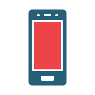 Kişisel ve Ticari Kullanım İçin Akıllı Telefon Vektör Kabartması İki Renk Simgesi