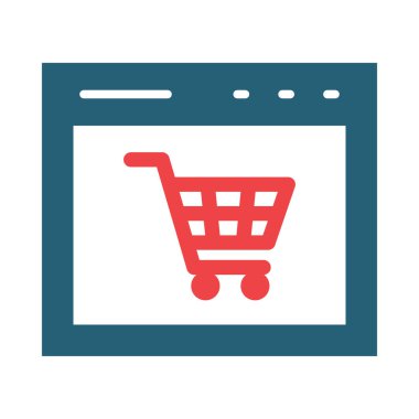 Kişisel ve ticari kullanım için Çevrimiçi İş Vektörü Glyph İki Renk Simgesi