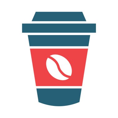 Kişisel ve ticari kullanım için iki renk simgesi kahve kupası vektörü.