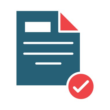 Kişisel ve ticari kullanım için Vektör Kabartma İki Renk Simgesini Onayla