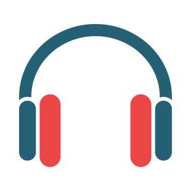 Kişisel ve ticari kullanım için kulaklık vektörü kabartması iki renk simgesi