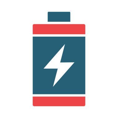 Kişisel ve ticari kullanım için pil vektörü kabartması iki renk simgesi