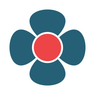 Kişisel ve ticari kullanım için Çiçek Vektörü Kabartma İki Renk Simgesi