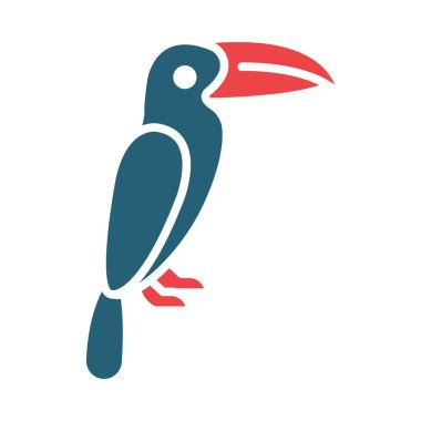Kişisel ve ticari kullanım için Toucan Vektör Sembolü İki Renk Simgesi
