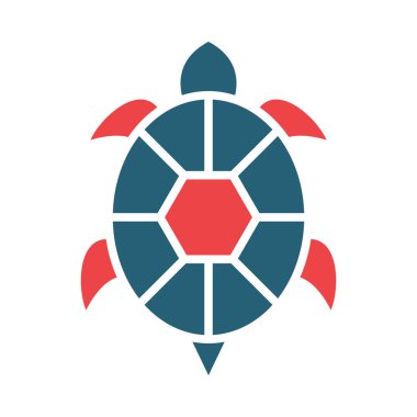 Kişisel ve ticari kullanım için Kaplumbağa Vektörü Kabartma İki Renk Simgesi