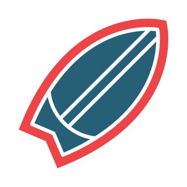 Kişisel ve ticari kullanım için Sörf Kurulu Vektör Sembolü İki Renk Simgesi