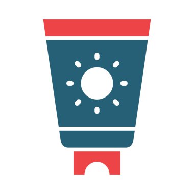 Kişisel ve ticari kullanım için Güneş kremi Vektörü Kabartması İki Renk Simgesi