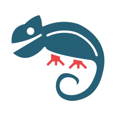 Bukalemun Vektör Sembolü Kişisel ve Ticari Kullanım İçin İki Renk Simgesi