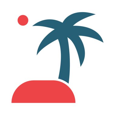 Kişisel ve ticari kullanım için Ada Vektörü Sembolü İki Renk Simgesi