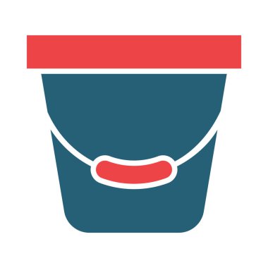 Kişisel ve ticari kullanım için Bucket Vektör Kabartma İki Renk Simgesi