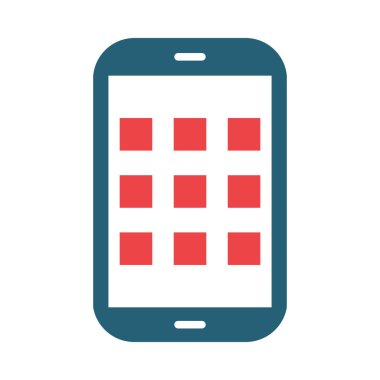 Kişisel ve ticari kullanım için Mobil Vektör Kabartması İki Renk Simgesi