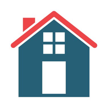 Kişisel ve ticari kullanım için Ev Vektörü Kabartması İki Renk Simgesi