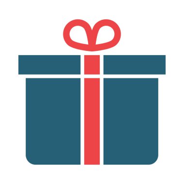 Kişisel ve Ticari Kullanım İçin Hediye Kutusu Vektör Kabartması İki Renk Simgesi