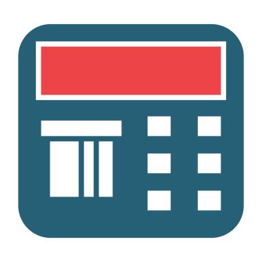 Kişisel ve ticari kullanım için ATM Vektör Kabartması İki Renk Simgesi