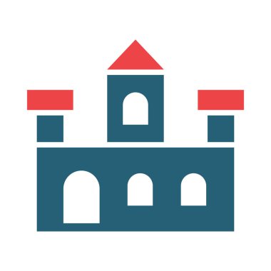 Kişisel ve ticari kullanım için Kale Vektörü Sembolü İki Renk Simgesi