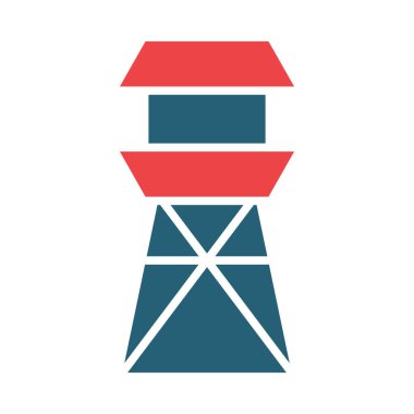 Kişisel ve Ticari Kullanım İçin Deniz feneri Vektör Sembolü İki Renk Simgesi