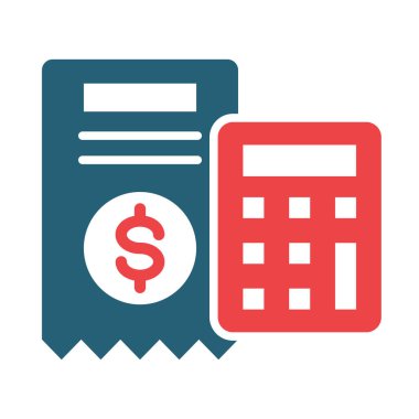 Kişisel ve Ticari Kullanım İçin Hesaplama Vektörü Kabartması İki Renk Simgesi