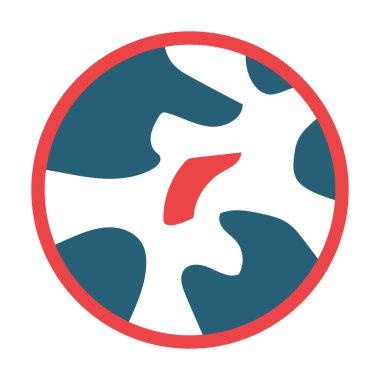 Kişisel ve ticari kullanım için Dünya Haritası Vektör Kabartması İki Renk Simgesi