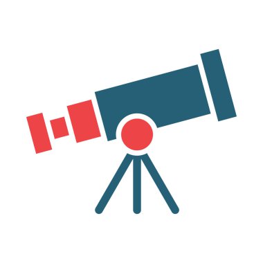 Kişisel ve ticari kullanım için Teleskop Vektör Sembolü İki Renk Simgesi