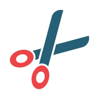 Kişisel ve ticari kullanım için Makas Vektör Kabartma İki Renk Simgesi