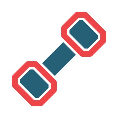 Kişisel ve ticari kullanım için Dumbbell Vektör Kabartması İki Renk Simgesi