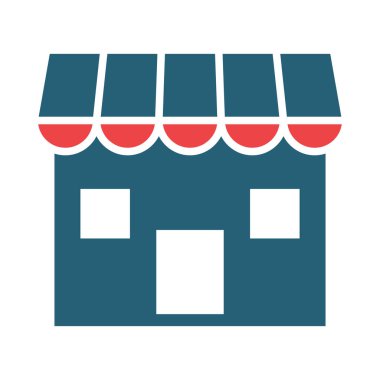 Kişisel ve ticari kullanım için Alışveriş Vektörü Kabartması İki Renk Simgesi