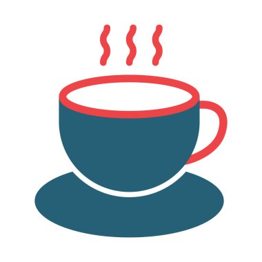 Kişisel ve ticari kullanım için Çay Vektörü Kabartması İki Renk Simgesi