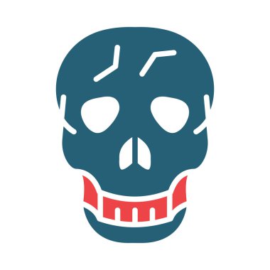 Kişisel ve ticari kullanım için Kurukafa Vektörü Kabartma İki Renk Simgesi