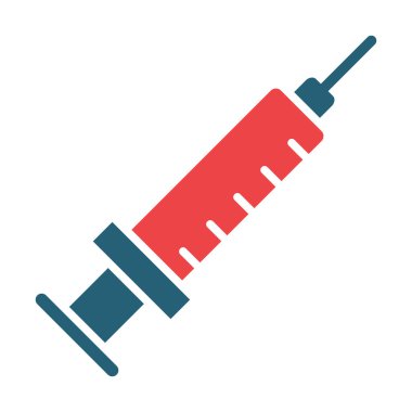 Kişisel ve ticari kullanım için Şırınga Vektörü Kabartması İki Renk Simgesi