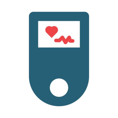 Kişisel ve ticari kullanım için Pulse Machine Vector Glyph İki Renk Simgesi