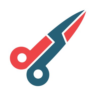 Kişisel ve ticari kullanım için Makas Vektörü Kabartma İki Renk Simgesi