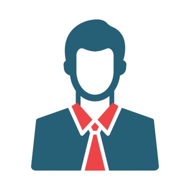 Kişisel ve Ticari Kullanım İçin İki Renk Simgesi İşadamı Vektör Sembolü