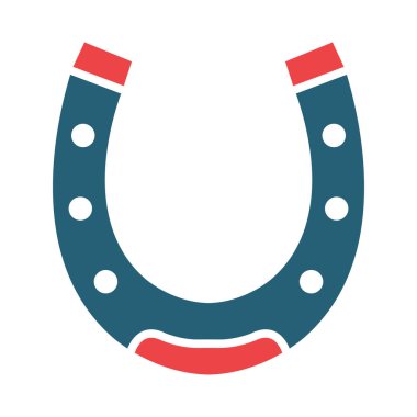 Kişisel ve ticari kullanım için At Nalı Vektör Sembolü İki Renk Simgesi