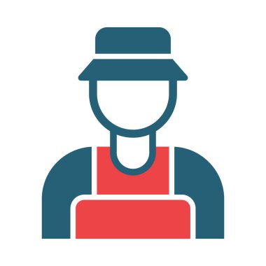 Çiftçi Vektör Sembolü Kişisel ve Ticari Kullanım İçin İki Renk Simgesi