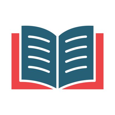 Kişisel ve ticari kullanım için Kitap Vektörü Kabartması İki Renk Simgesi