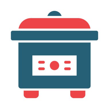 Kişisel ve ticari kullanım için Yavaş Pişiren Vektör Kabartması İki Renk Simgesi