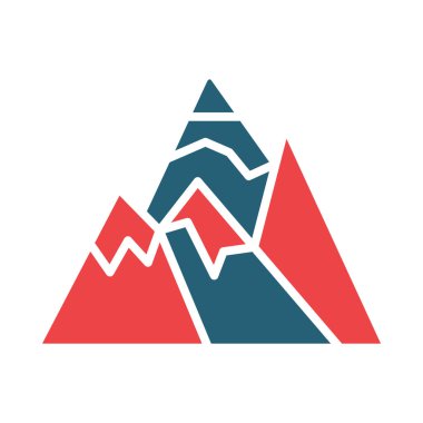 Dağlar Vektör Sembolü Kişisel ve Ticari Kullanım İçin İki Renk Simgesi