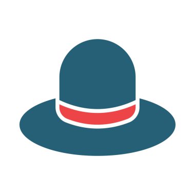 Kişisel ve ticari kullanım için Şapka Vektörü Kabartma İki Renk Simgesi