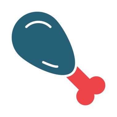 Kişisel ve ticari kullanım için Tavuk Bacağı Vektör Kabartması İki Renk Simgesi