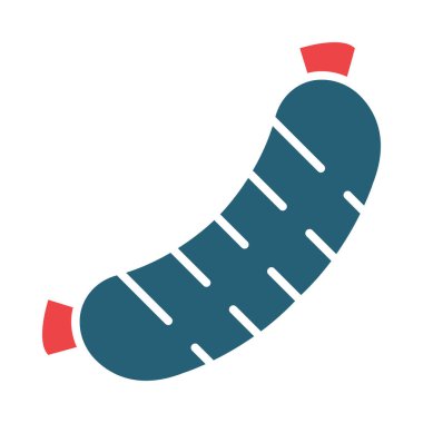 Kişisel ve ticari kullanım için Sosis Vektörü Kabartması İki Renk Simgesi