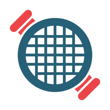 Bireysel ve ticari kullanım için BBQ Izgara Vektör Kabartması İki Renk Simgesi