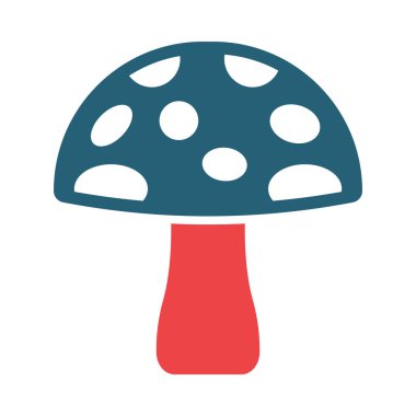 Kişisel ve ticari kullanım için iki renk simgesi mantar vektörü kabartması