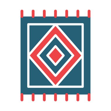 Kişisel ve ticari kullanım için halı vektörü kabartması iki renk simgesi