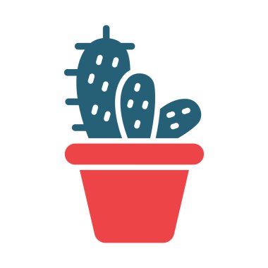 Kişisel ve ticari kullanım için Kaktüs Vektör Kabartması İki Renk Simgesi