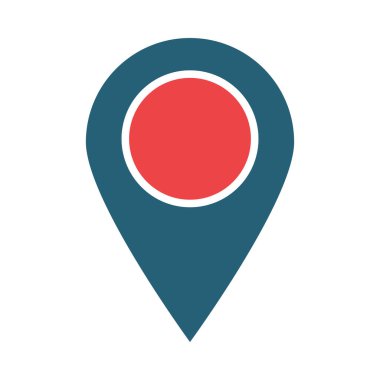Kişisel ve Ticari Kullanım İçin Konum Pin Vektör Sembolü İki Renk Simgesi