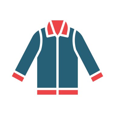 Kişisel ve Ticari Kullanım İçin Ceket Vektörü Kabartması İki Renk Simgesi