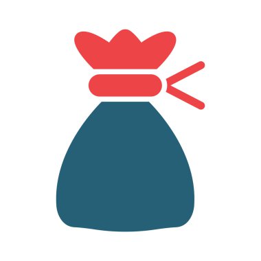 Kişisel ve ticari kullanım için Kese Vektörü Kabartması İki Renk Simgesi