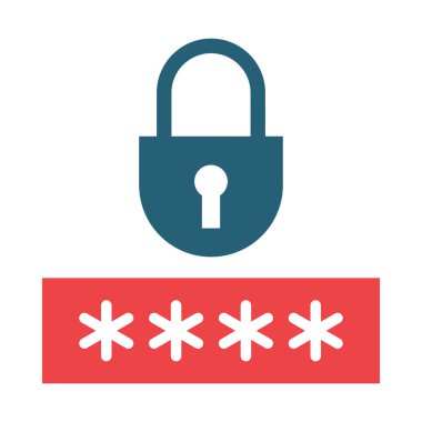 Kişisel ve ticari kullanım için Parola Vektörü Kabartması İki Renk Simgesi