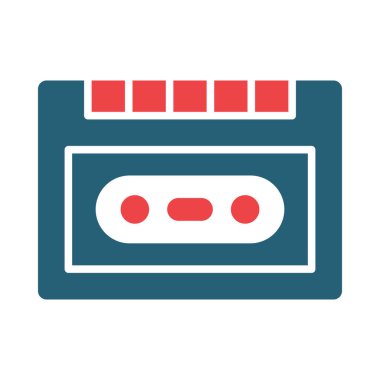 Kişisel ve ticari kullanım için Teyp Vektör Sembolü İki Renk Simgesi